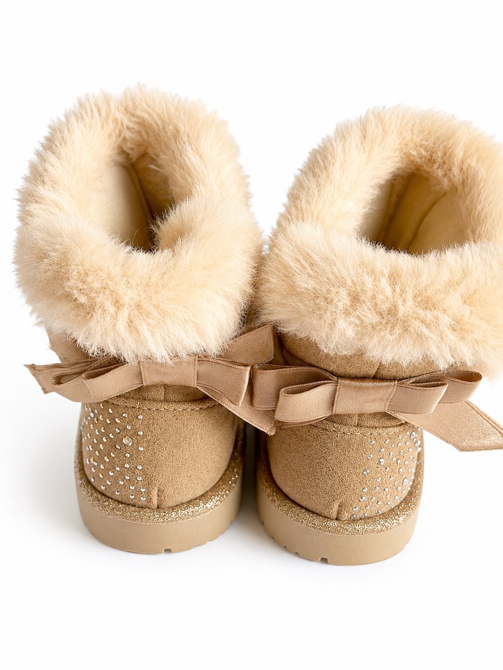 Cupcakes & Cashmere Girl’s Faux-Fur Suede Boots - Tan-6T